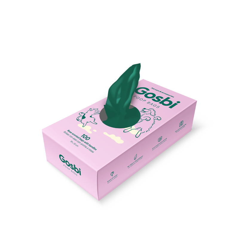 Poop Bags Rose-scented with Handles 28x36cm